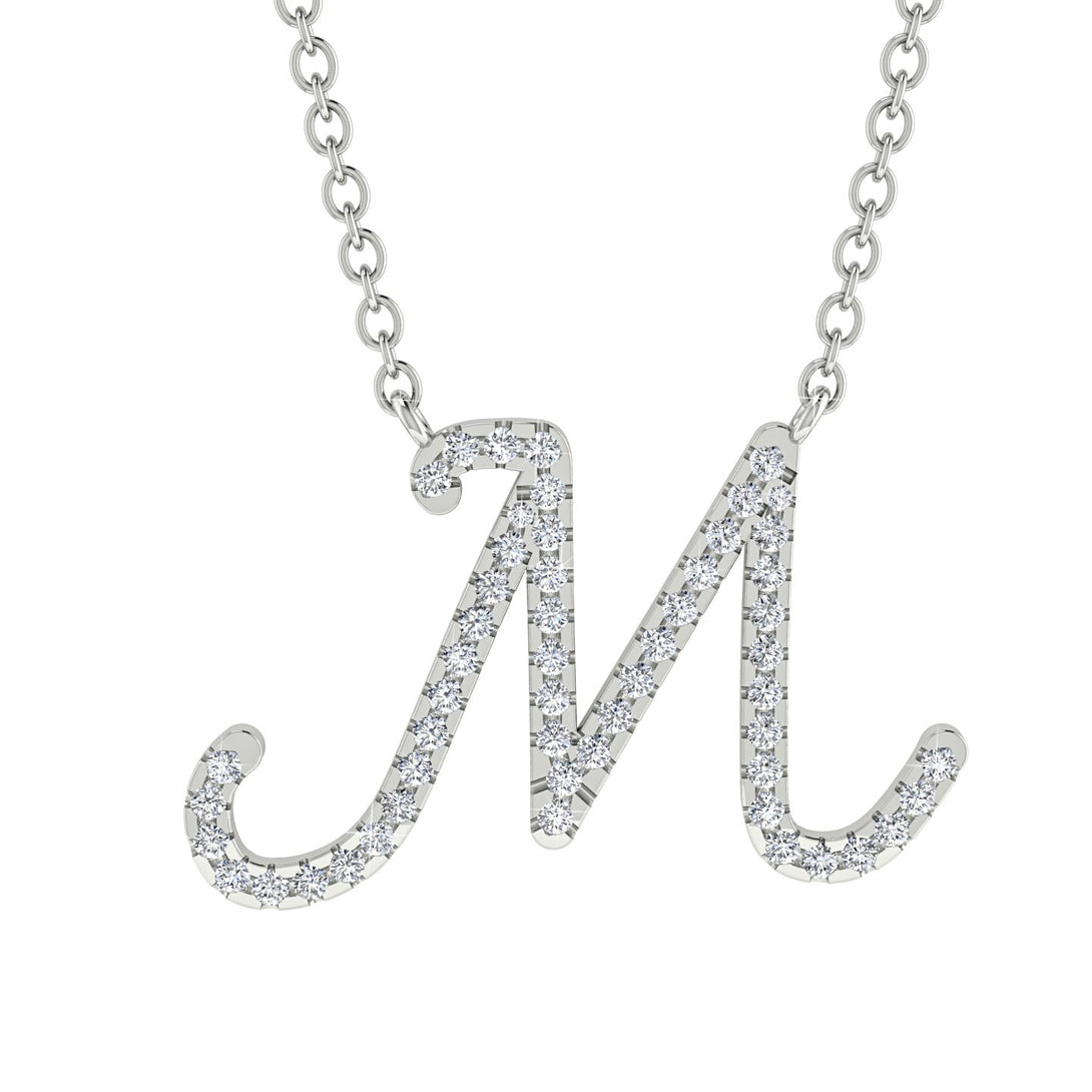 Diamond Gold Letter Necklace - M